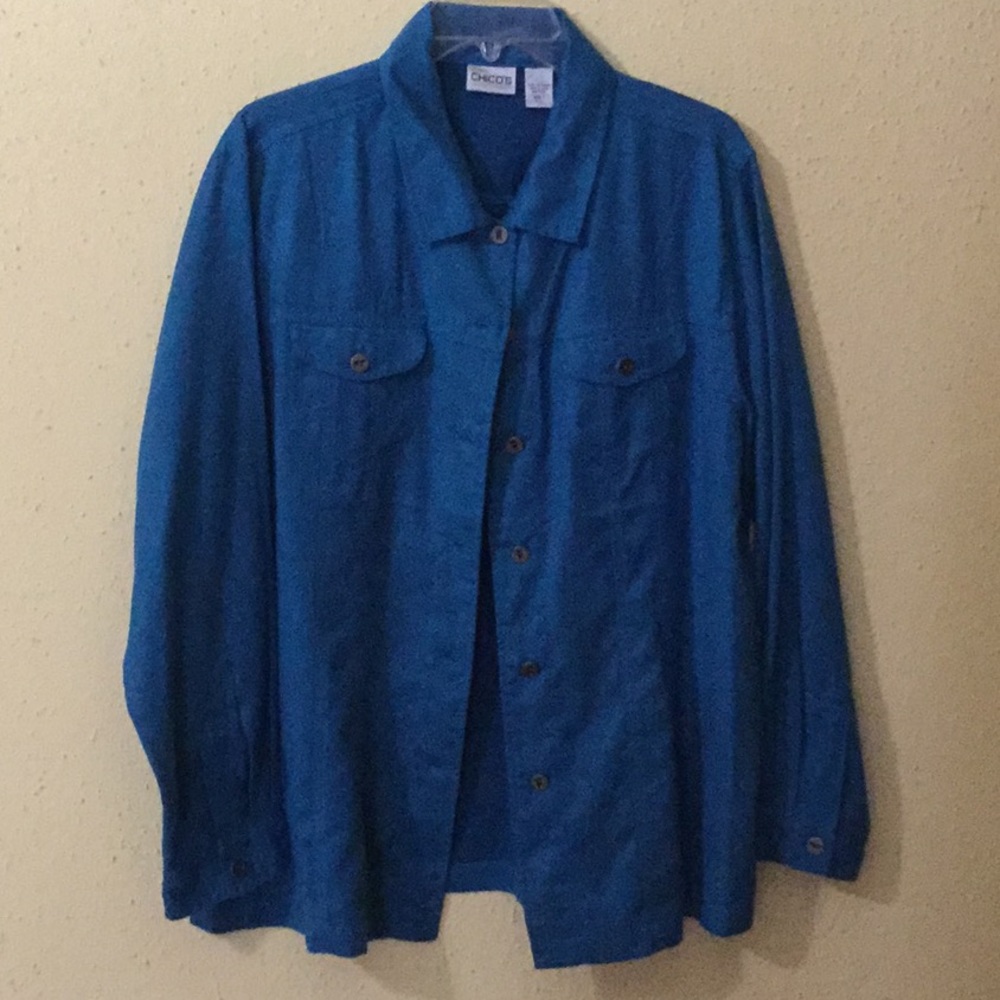 Long sleeve, button down blouse.